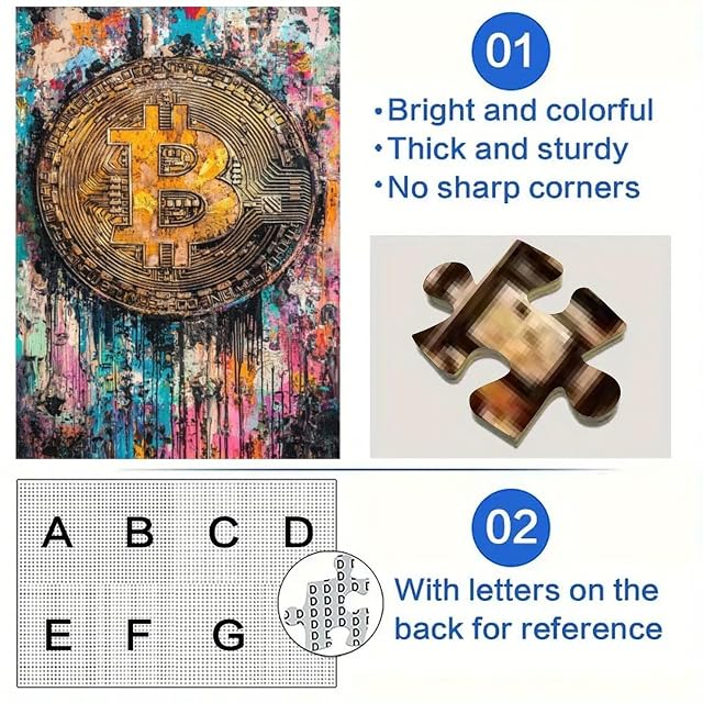 Foto 4 de 6 de Rompecabezas de Grafiti de Bitcoin para Adultos de 1000 Piezas Toda la Familia Apto para niños de 14 años…