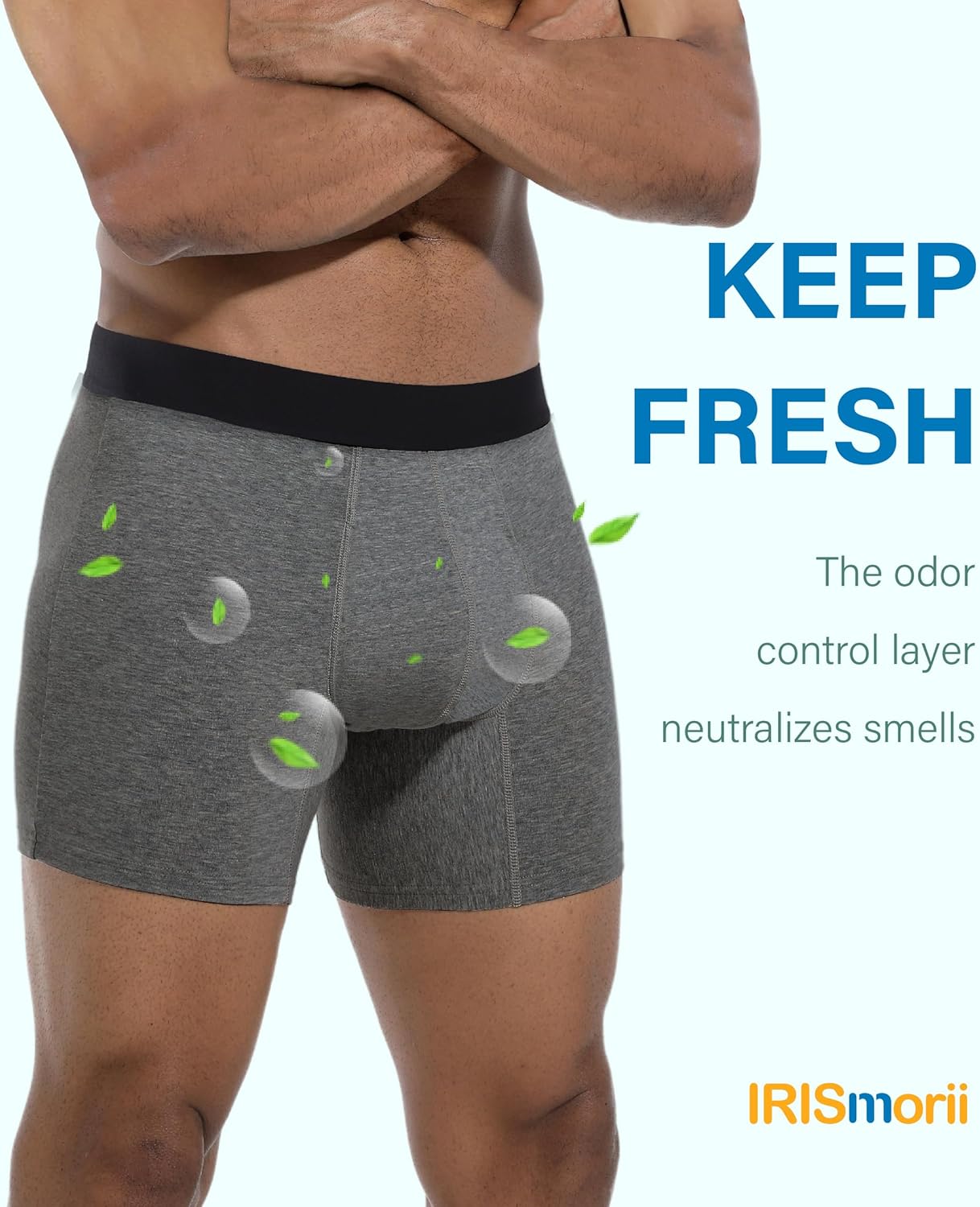 Adult Incontinence Protective Underwear for Men Washable Bladder Leak Proof Boxer Brief with 60ml Absorbency 1 Pack (Dark Gray, 2XL) - Image 4
