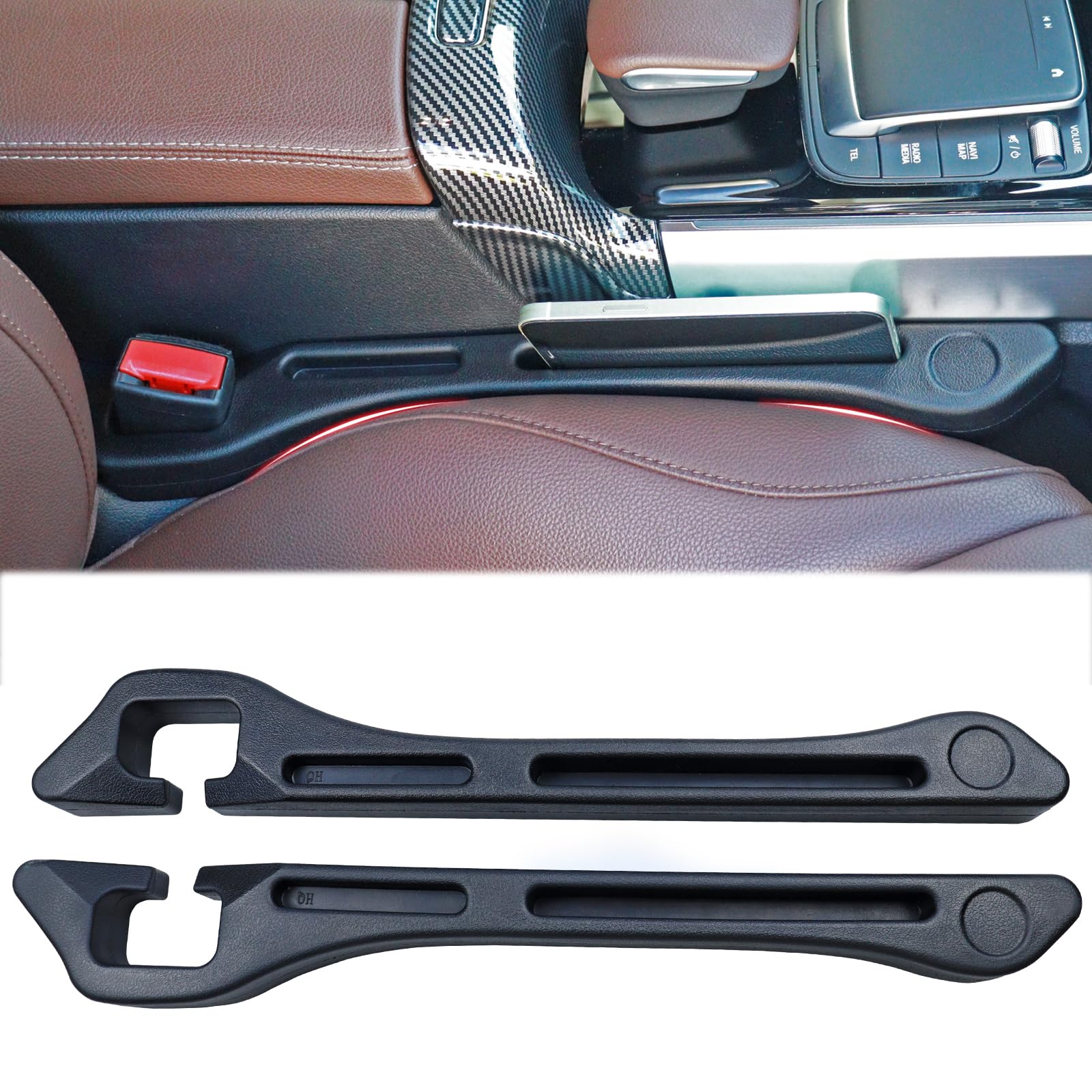 KAYZT Car Seat Gap Filler Organizer Universal Fit, 2 Pack