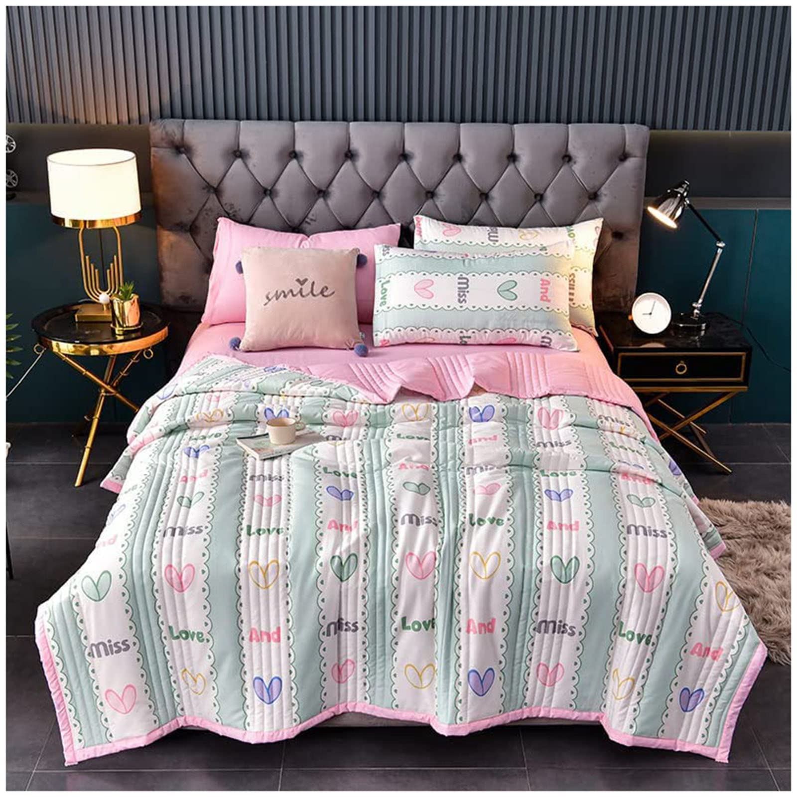 Couette d'été réversible en coton TOULIVER couverture légère fraîcheur pour nuits caniculaires