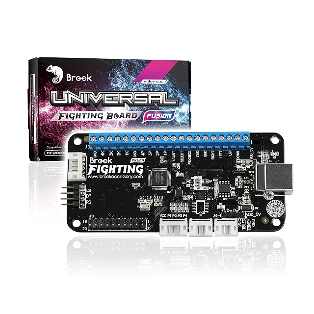 Brook Universal Fighting Board Fusion - Pre-installed header version For PS5 Fighting Games solution compatible with Street Fighter