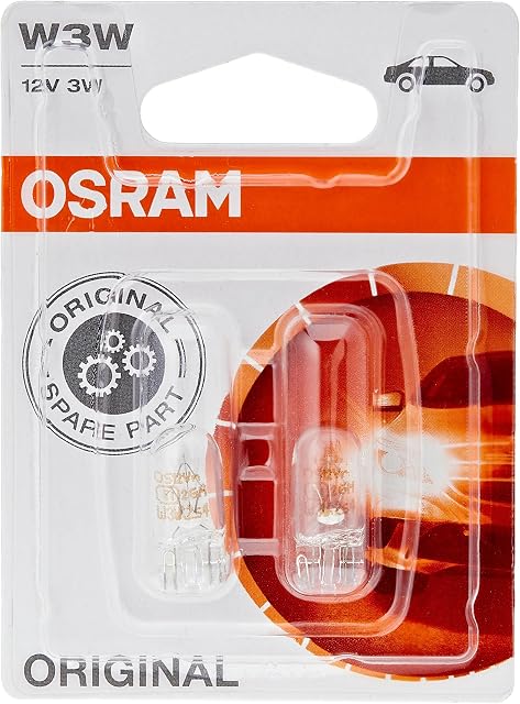 OSRAM ORIGINAL - WEDGE BASE, W3W Światła pomocnicze, 2821-02B, 12,0 V, Blister (2 lampy)