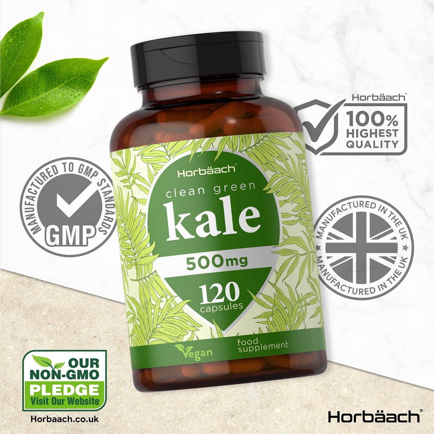 Buy Clean Green Kale 500mg 120 Vegan Capsules Powder Supergreen