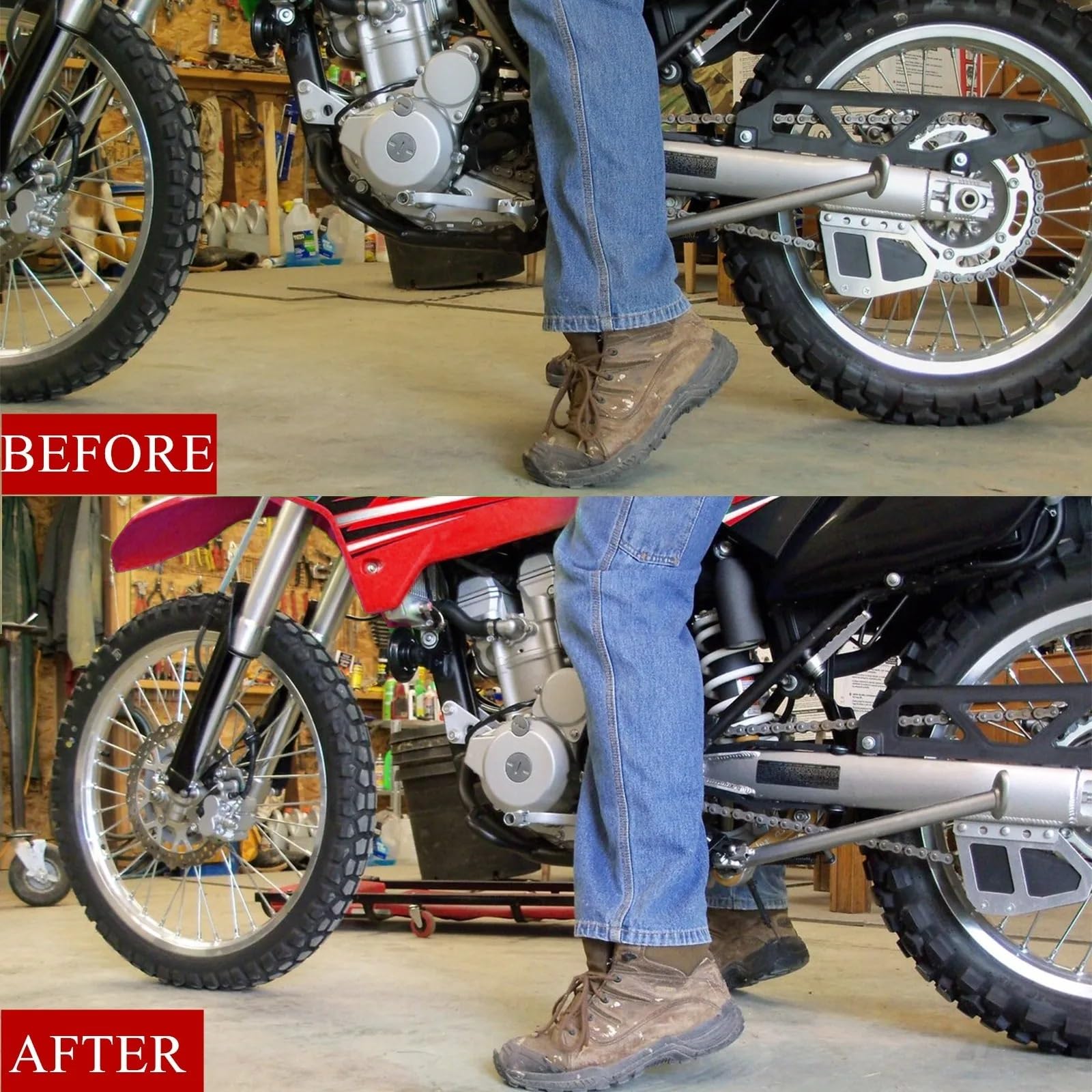Do CRF150F CRF230F 2003-2026 Zestaw łączników obniżających Łączniki zawieszenia | Regulowane łączniki obniżające tylne zawieszenie Części do motocykli terenowych(Black)