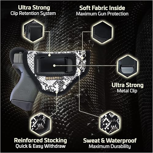 Miniatura 2 de IWB Funda para pistola. Funda de piel ecológica oculta para Glock 43 y 42, Kahr PM 45, Makarov. Keltec PF9 / P11 (derecha). Funda para pistola de