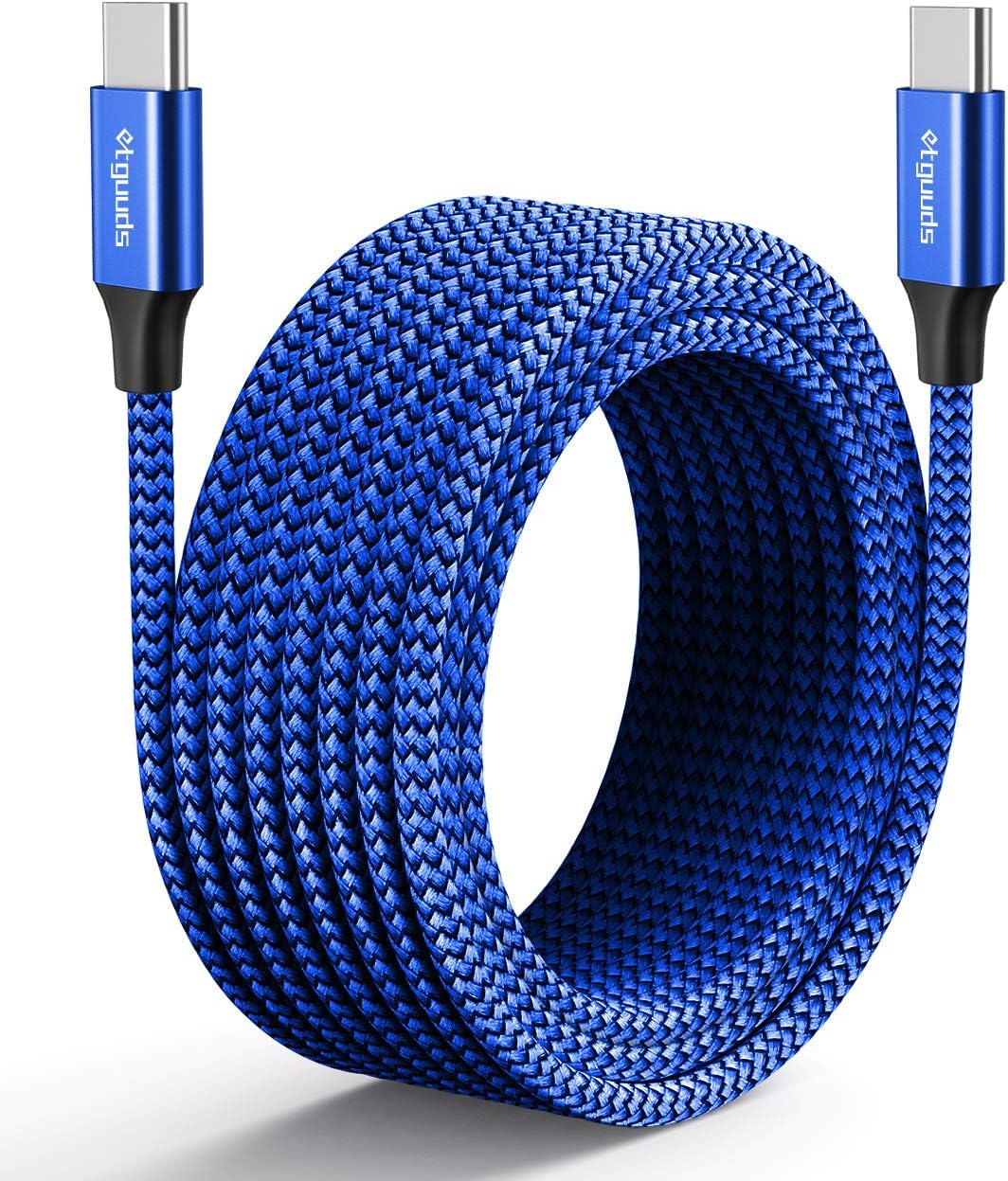 etguuds [16ft/5m] Long USB C to USB C Cable, PD 60W Fast Charge Type C to Type C Charger Cord Braided Compatible with Samsung Galaxy S21 S21+ S20 Note 20/10, Pad Pro 2020, Laptop, Pixel & More