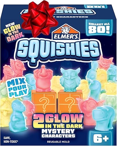 Elmer's Squishies Figuras esponjosas fosforescentes, kit de juguetes para hacer tú mismo, crea 2 personajes misteriosos, kit de 13 piezas Multi