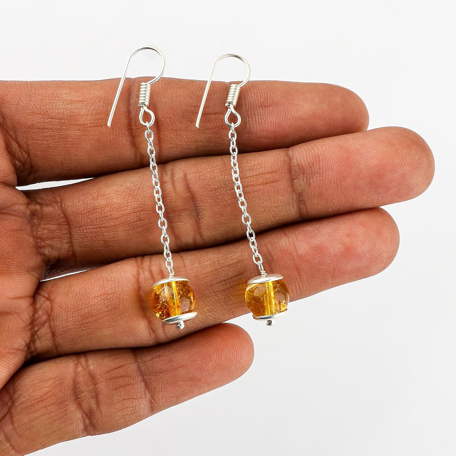 Natural Gemstone 8MM Beads Earrings for Women, Meditation Earring, Crystals Earring, Round Beads, Energy Healing Crystals, Gift for Her,Gemstone Jewelry - Image 6