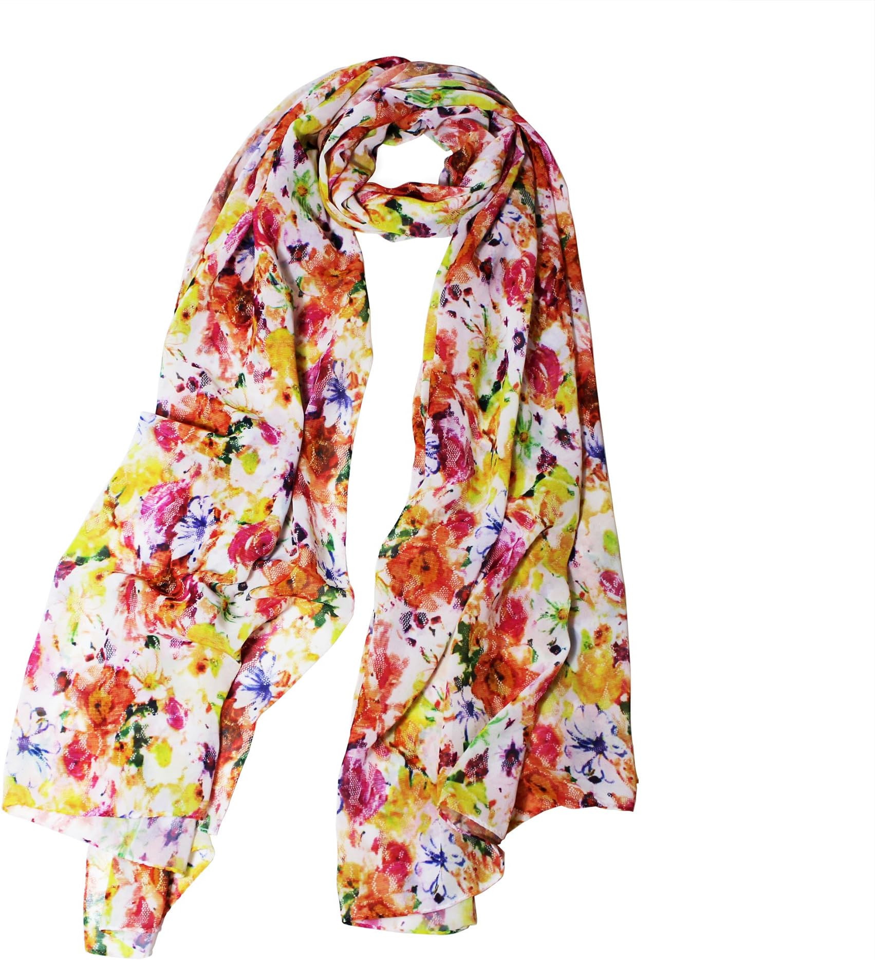 WENSLI Oversize Lightweight Floral Long Scarves for Women Wedding Shawls 27x71"