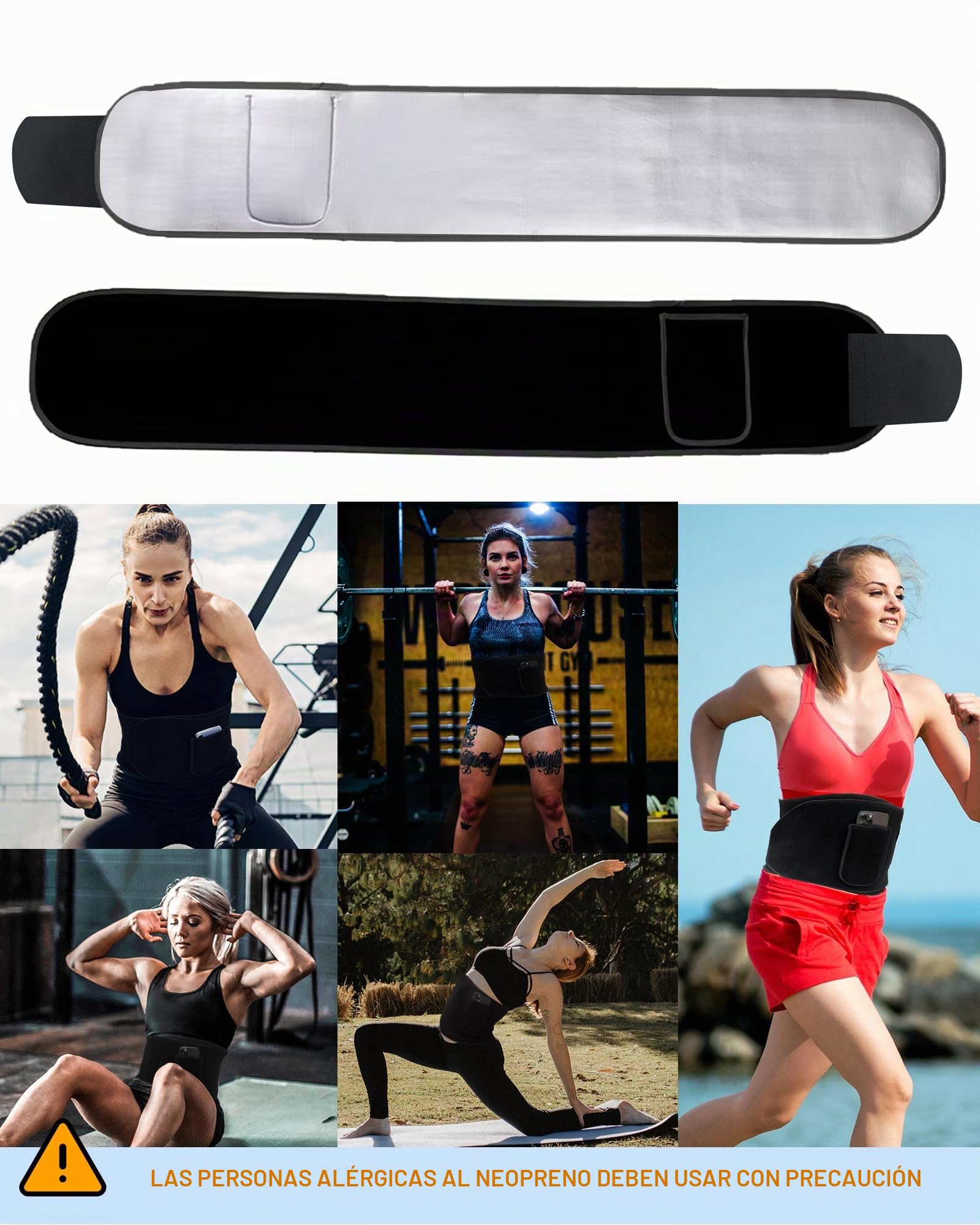 Faja Reductora Mujer y Hombre,Cintura Entrenador,Faja para Gimnasio de Neopreno,Cinturón Lumbar Abdominal de Ayuda para Sudar y Hacer Deporte