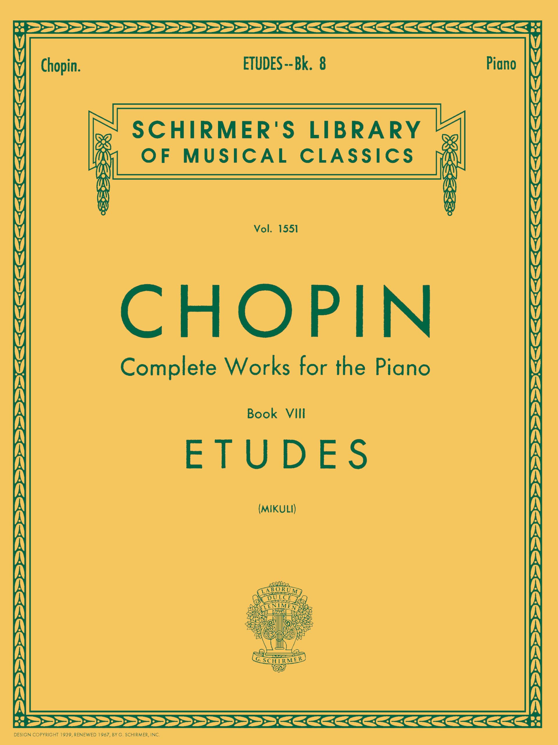 Etudes. Piano Solo. (Schirmer's Library of Musical Classics)