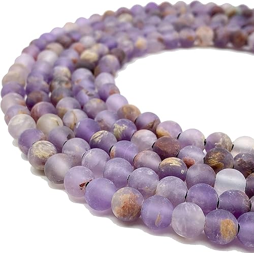 ABCgems (agujero grande de 0.098in, acabado mate) brasileño, supersiete (7 inclusiones amatista, leepidocrocita, goethita, cacoxenita, rutilo,