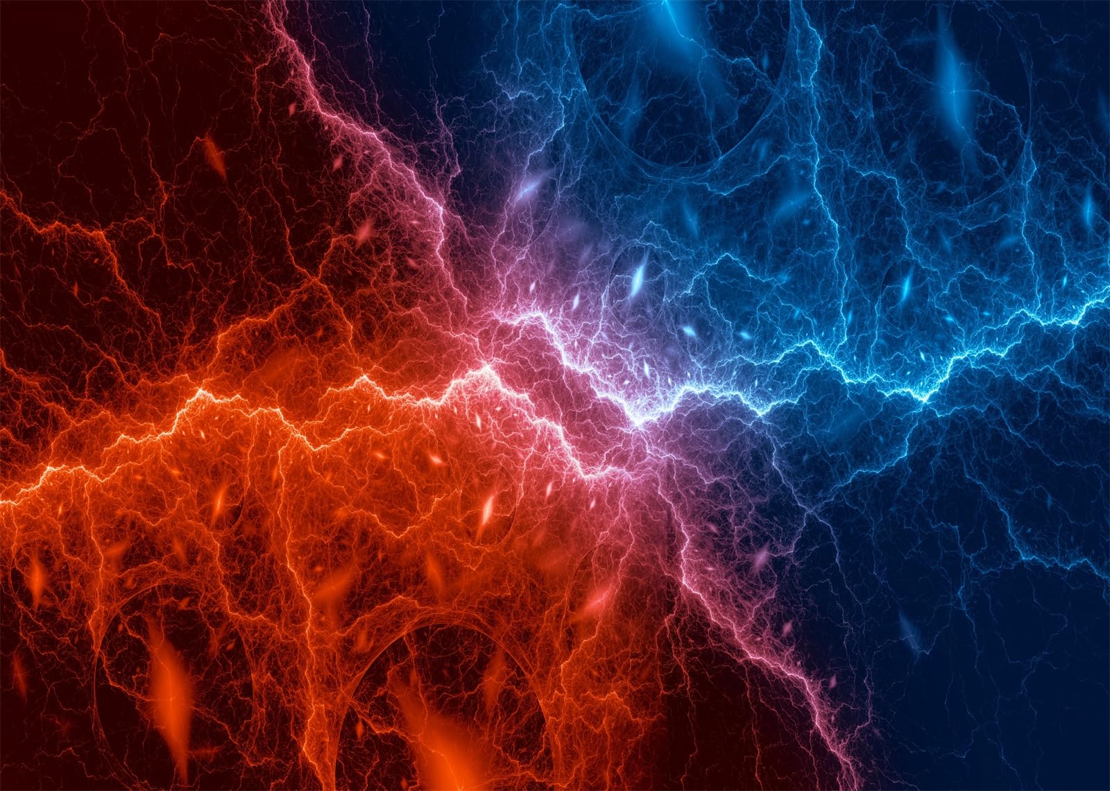 12x8FT (3.6x2.5m) Energía De Rayos Roja Y Azul Fondo Fotográfico