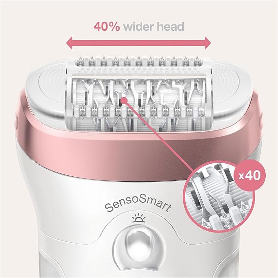 Braun Silk-épil 9 Epilator for Long-Lasting Hair Removal with Electric Shaver & Trimmer, Bikini Trimmer & Exfoliator, 100% Waterproof, UK 2 Pin Plug, 9-980, Rose Gold