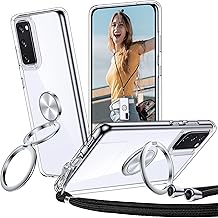 XYZ für Samsung Galaxy S20 FE Hülle mit Band, Doppelring Ständer HandyHülle Dünn Stoßfeste Anti-Kratzt SchutzHülle für Samsung S20 FE Case, Clear