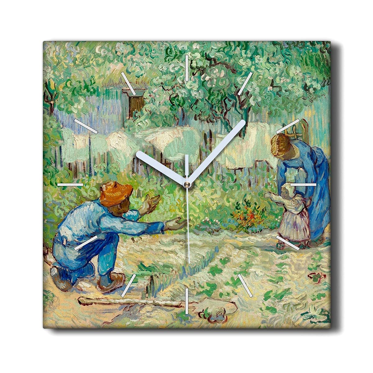 Horloge sur toile 30x30cm pour en finir avec le bruit du tic-tac dans votre décoration