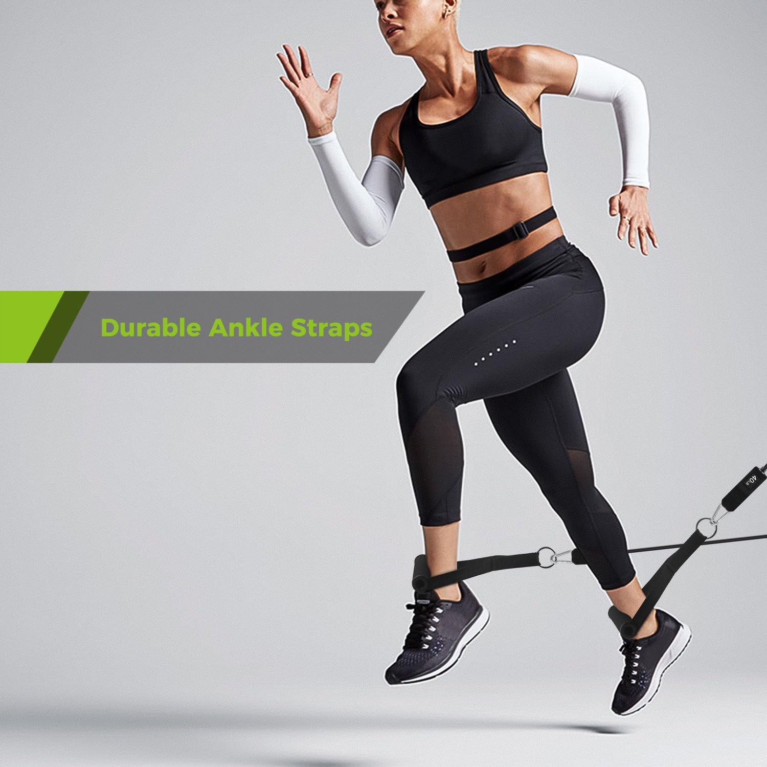 UPOWEX Whatafit 11pc Exercise Bands, Resistance Band Set Workout Bands Carry Bag, Door Anchor, Handles, Ankle Straps Body Stretching Physical Therapy Resistance Training