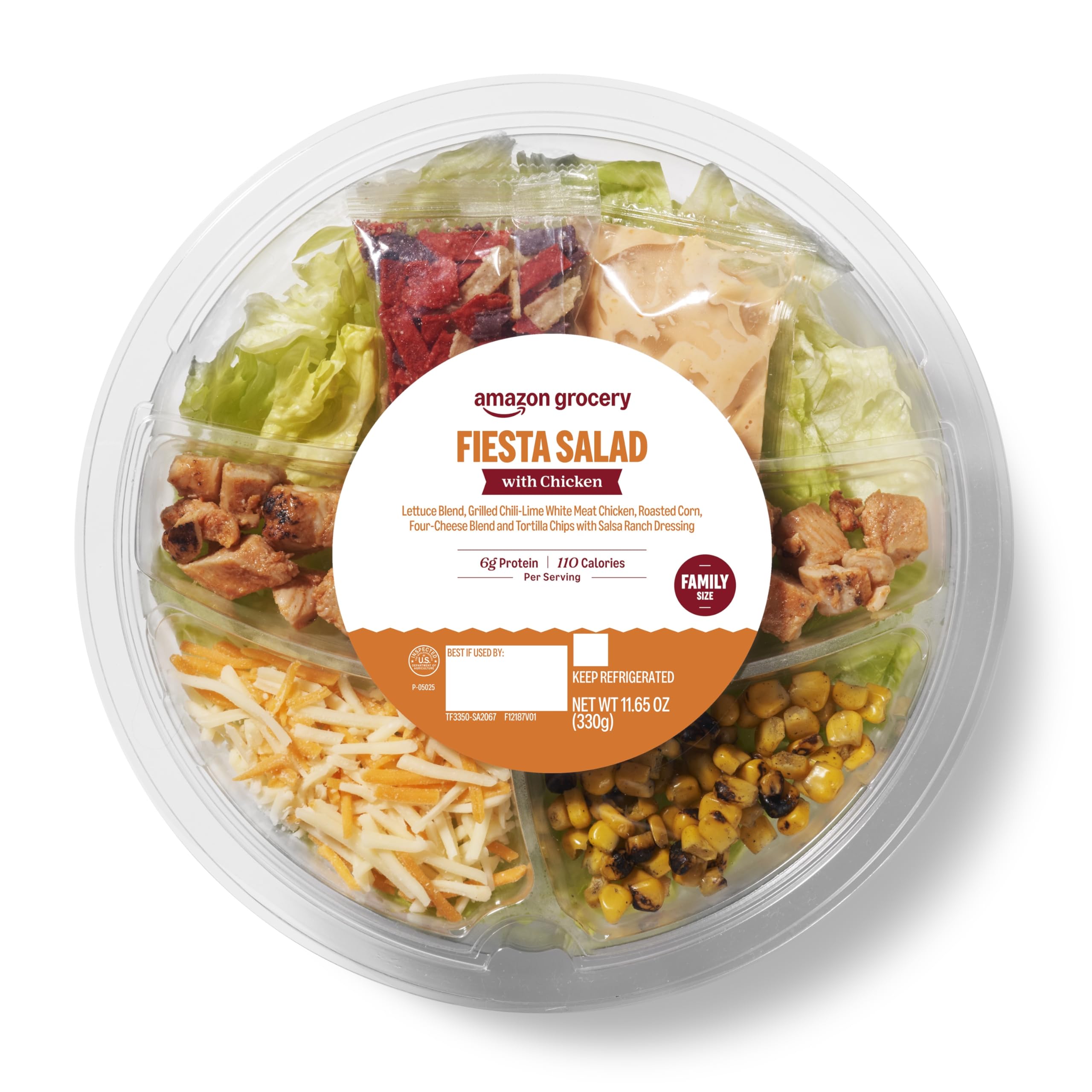 Amazon Grocery Fiesta Salad with Chicken, Family Size, 11.65 oz (Previously Amazon Fresh Brand, Packaging May Vary)