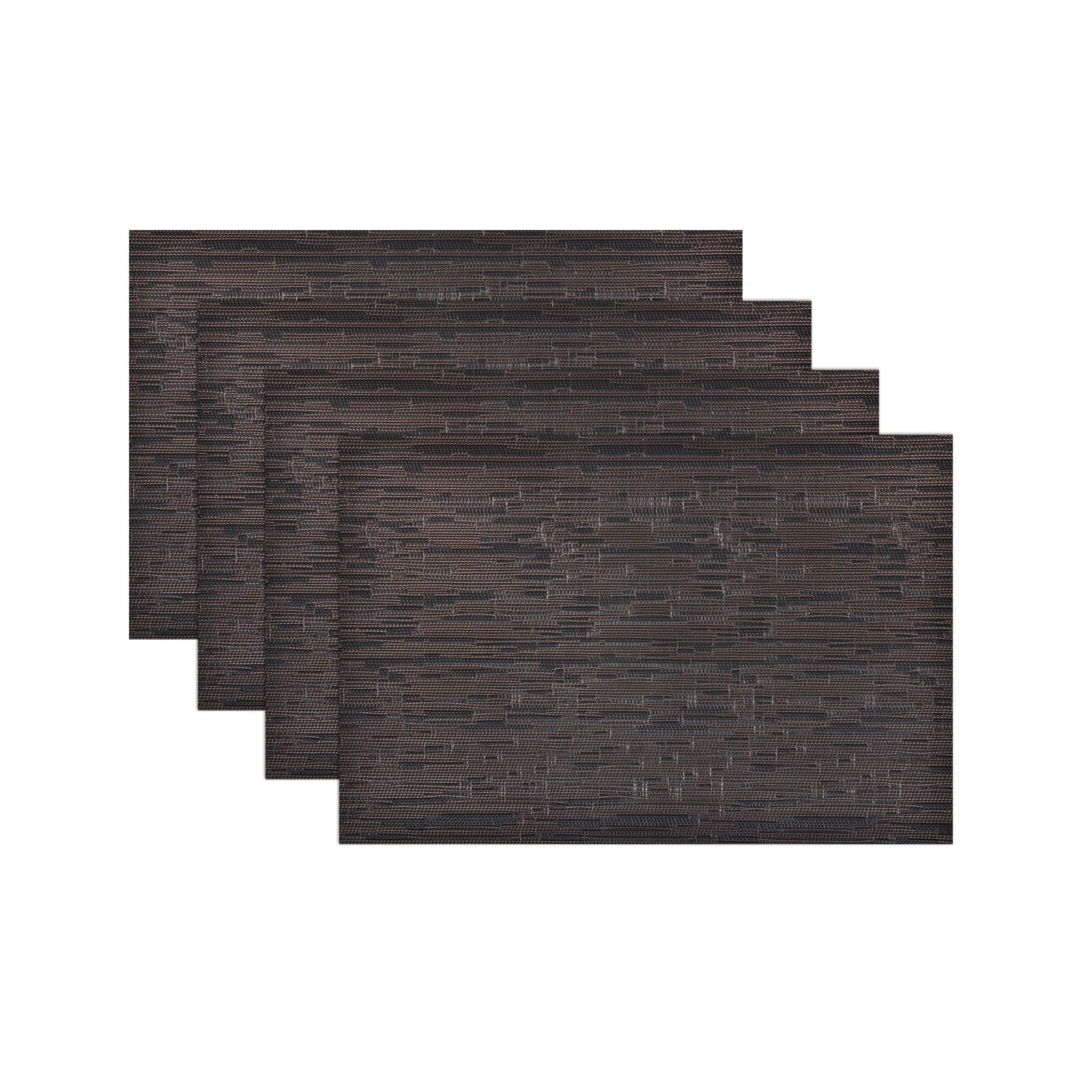 Xss Pvc Black/Copper Place Mats Set Of 4 Place Mats 45 X 30Cm Rectangle Wipe Clean Tableware - Black/Copper