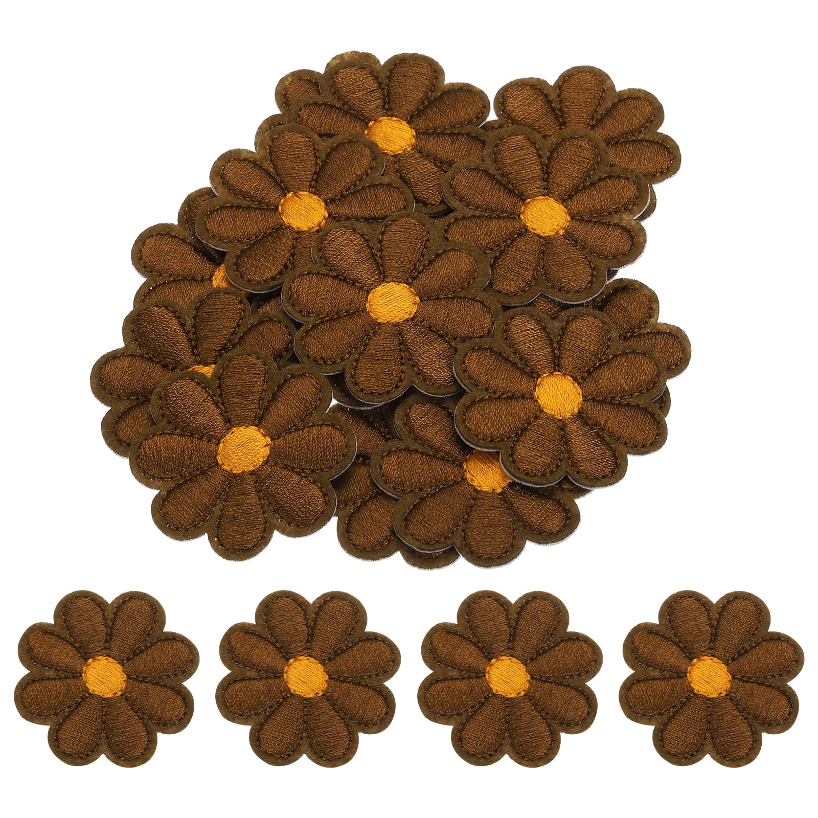 QUARKZMAN Patchs Thermocollants en Forme de Fleur, Brodés, à Coudre, pour Réparer les Vêtements, Décorer les Sacs à Dos Et les Chaussures, 90x90mm/3.54x3.54, Lot de 15 (Rose