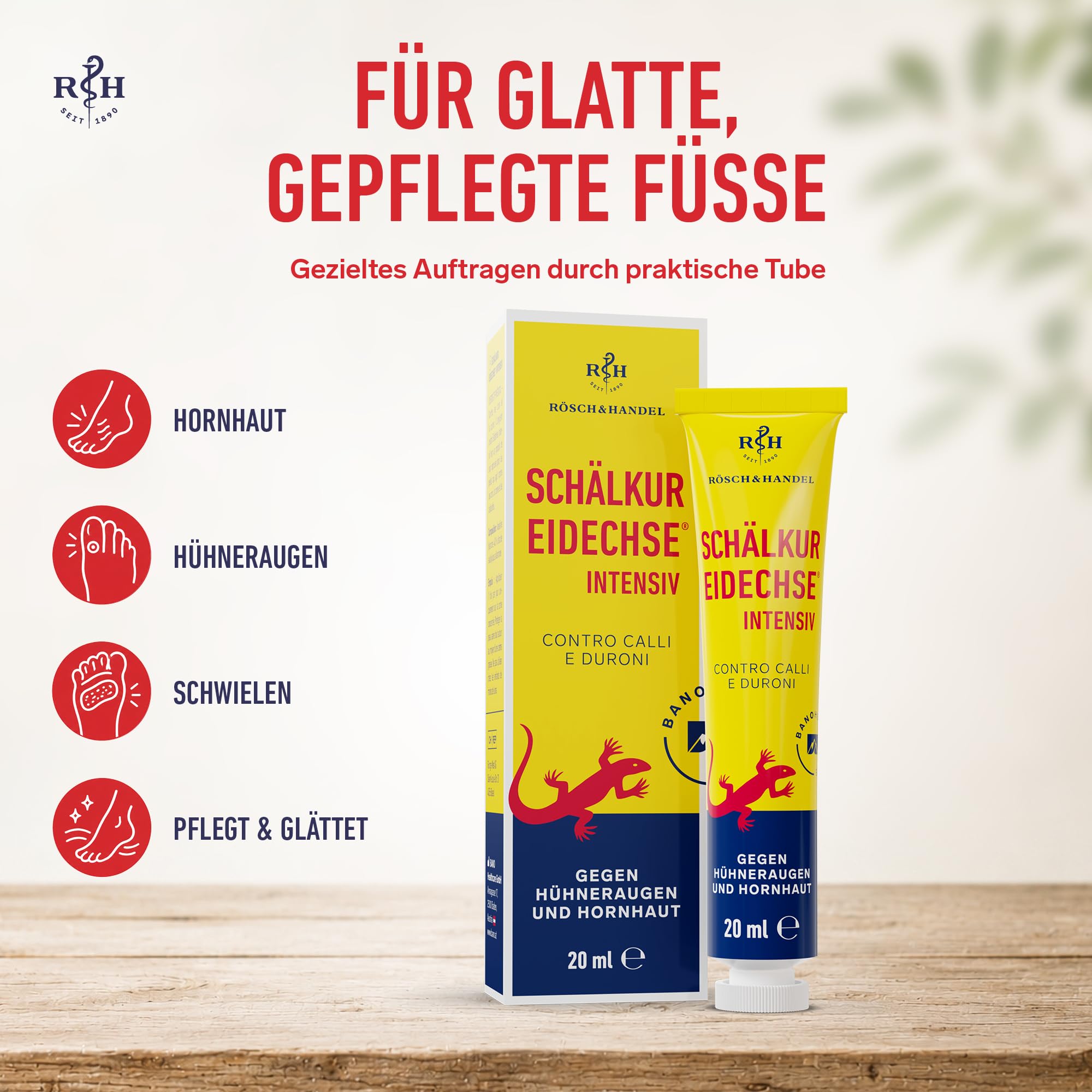 Lizard Peeling Cure intensywnie | maść na spierzchniętą skórę, modzele, nagniotki i nagniotki | zawiera 40% kwasu salicylowego | Rösch und Handel