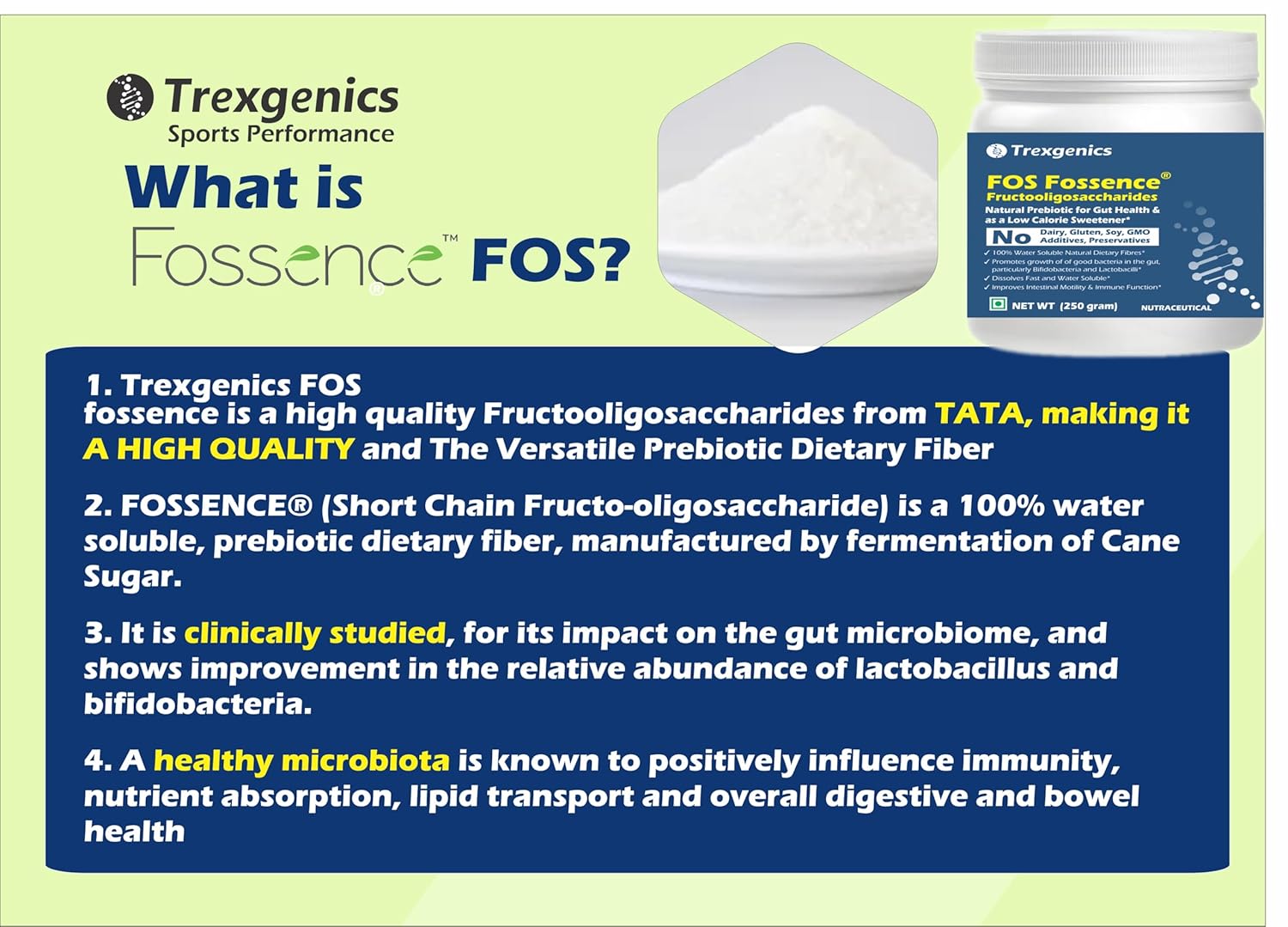 Buy Now Trexgenics Fos Fossence Fructooligosaccharides Pure Powder P...