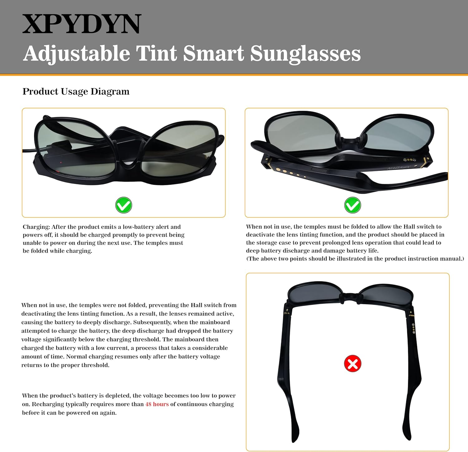 Smart Bluetooth Sunglasses with Electrochromic Lenses, Multi-Level Tint Control for Driving, Travel, Fishing, Daily Use, Open-Ear Audio Speakers, Bluetooth 5.4, Unisex High Tech Gift