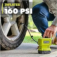 Vista 6 de Buho Cordless Inflator Accessory Bundle - Ryobi 18 Volt High Pressure Inflator 2.0 Ah Battery 18V Charger Tool Bag for Tires and Inflatables