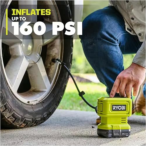 Miniatura 7 de Buho Ryobi - Paquete de accesorios para inflador inalámbrico de alta presión de 18 voltios, batería de 2.0 Ah, cargador de 18 V, bolsa de