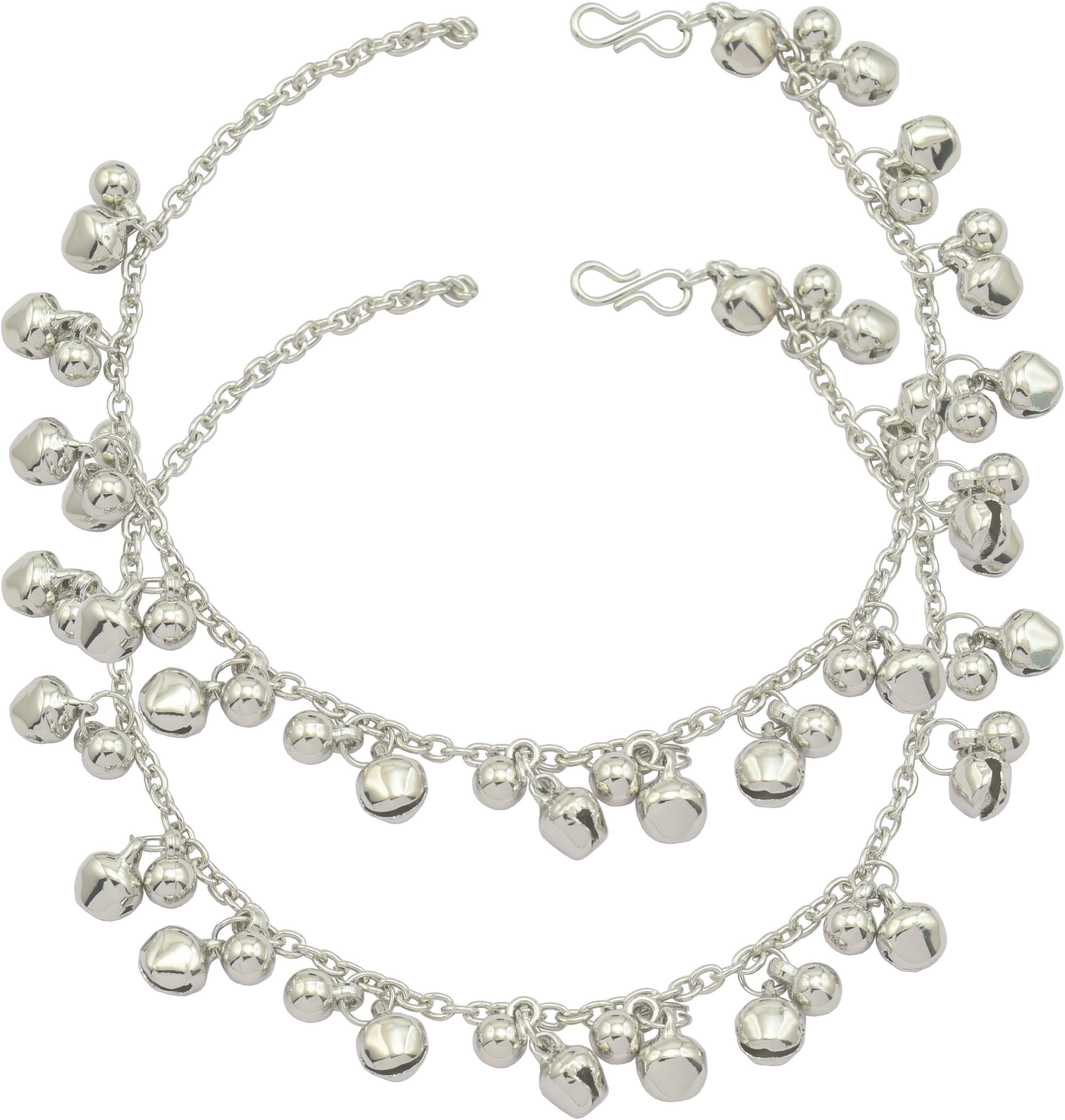 High TrendzBeautiful Designer Latest Sterling Silver Designer Charm Anklet/Payal for Women and Girls