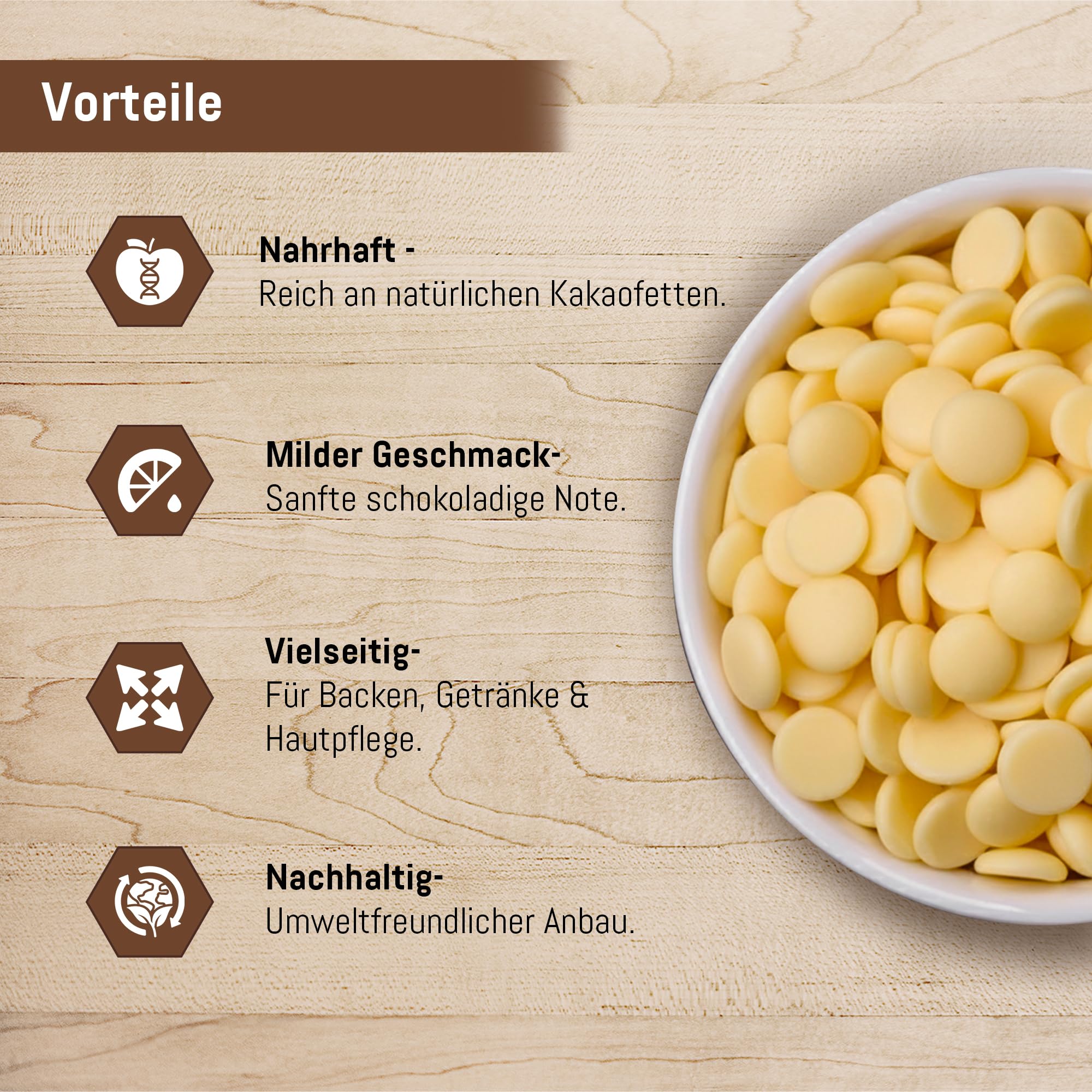 Bio Edel­kakao Butter Criollo 400g – Rohkostqualität | Naturbelassene Kakao­butter aus Criollo Bohnen | Vegan & Superfood für Backen, Smoothies & Desserts