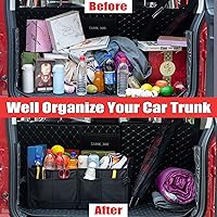 Vista 5 de JOJOY LUX Car Trunk Organizer with Multi Compartments - Automotive Collapsible Cargo Containers with 11 Pockets & Reinforced Handles, Vehicle
