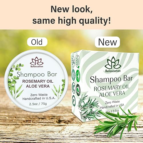 Miniatura 2 de Relaxcation Barra de champú sólido orgánico de romero y aloe vera para el crecimiento del cabello, refrescante e hidratante, champú de hierbas con