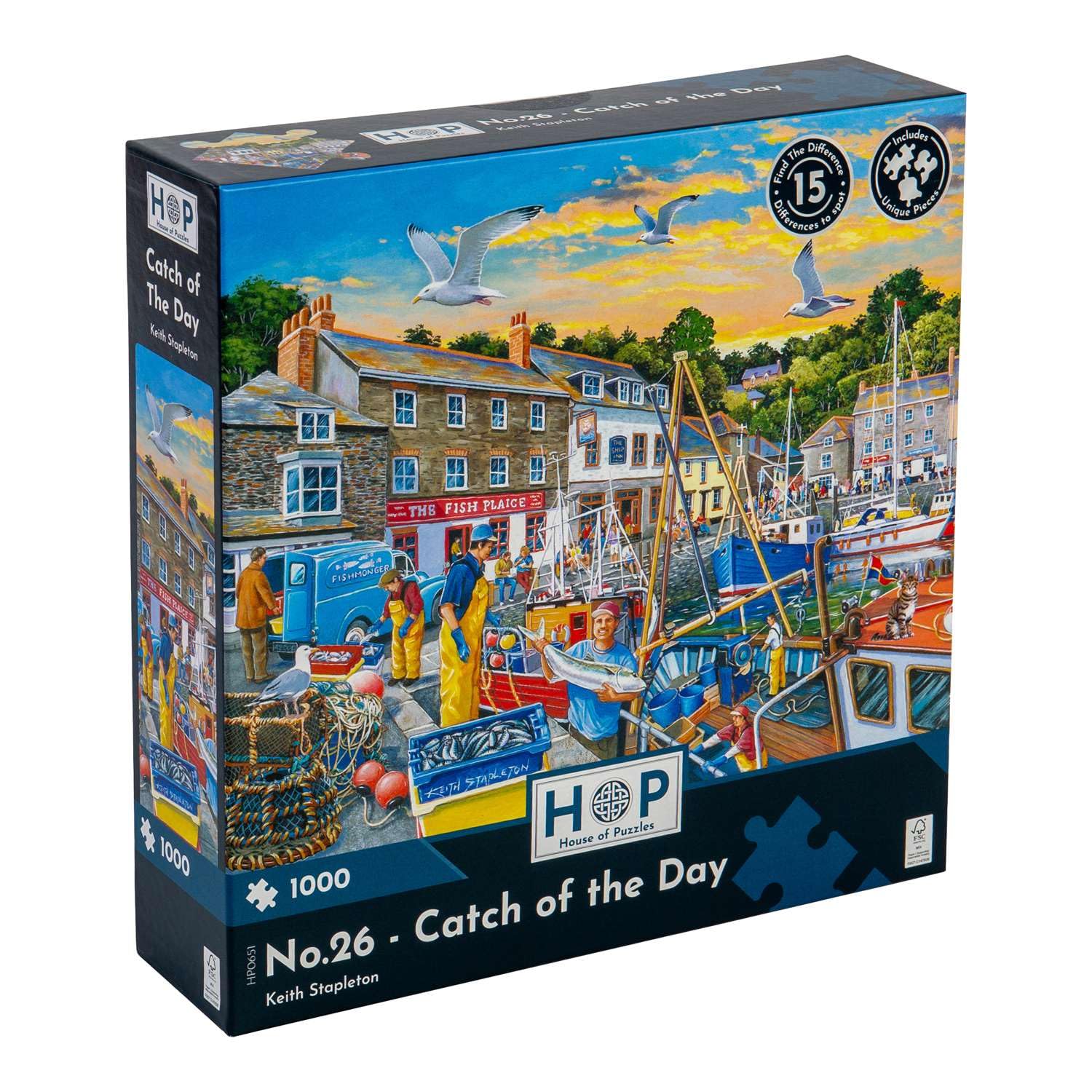 The House of Puzzles - No. 26 - Rompecabezas de la captura del día - Rompecabezas de 1000 piezas para adultos, ilustrado por artistas, paisaje escénico, regalos de rompecabezas de lujo