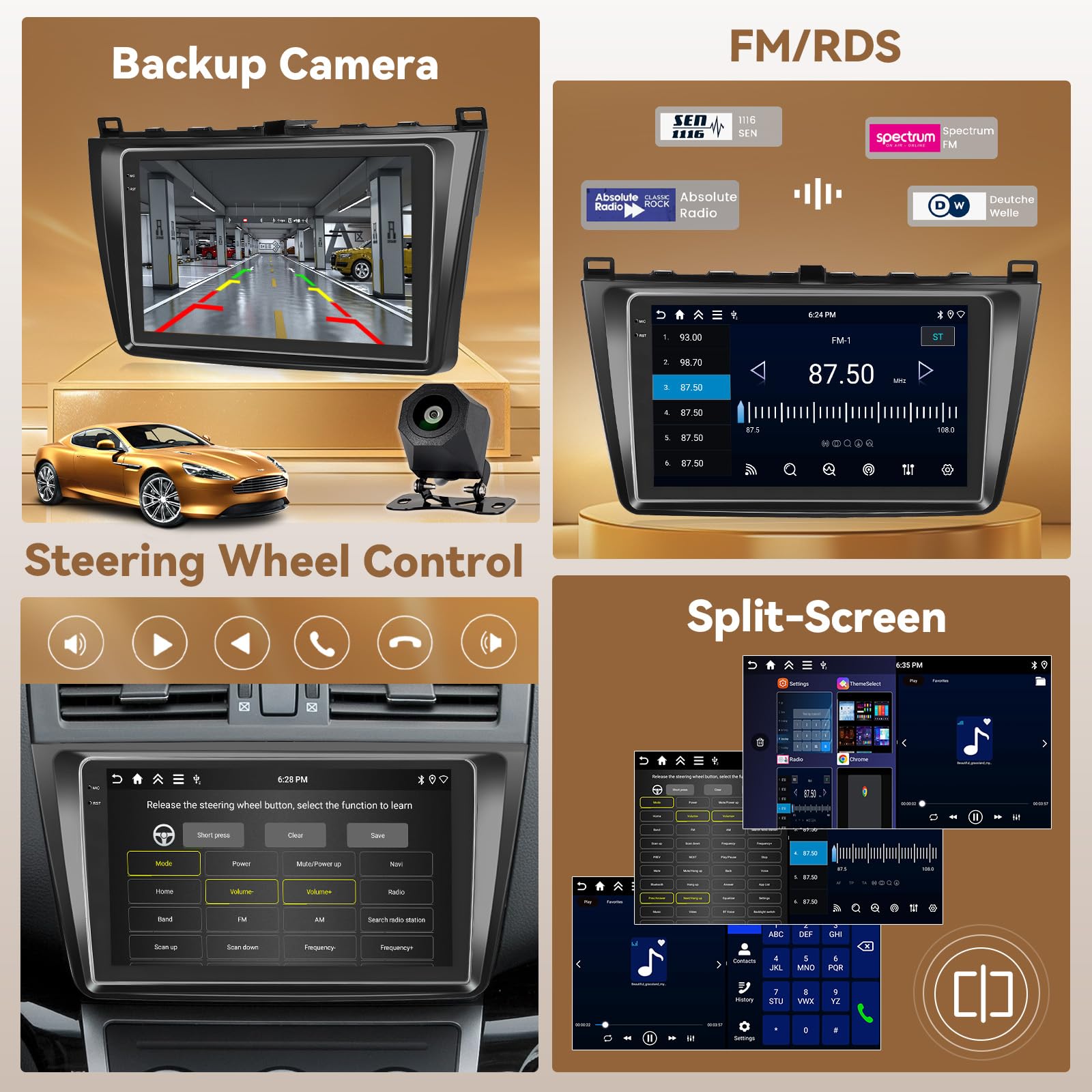Radio samochodowe mazda 6, samochodowe stereo mazda 6 2007 2008 2009 2010 2011 2012, radio samochodowe mazda 6, ekran mazda 6, nawigacja samochodowa mazda 6 2007 2008 2009 2010 2011 2012 z wifi carpla
