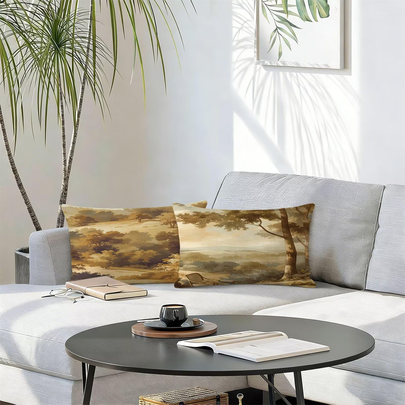 Générique Housse Coussin Exterieur Impermeable 30x50cm Vert Décoratif Taie d'oreiller Decoration Paysage Housse de Coussin Exterieur Impermeable pour Salon de Jardin Lot 2. T-3889