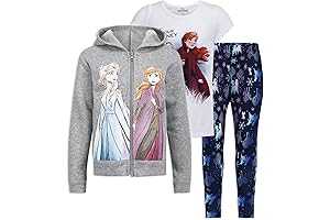 Frozen Toddler Girls Jogger Pajama, T-Shirt & Hoodie Set with Legging Pants