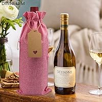 Vista 16 de DIWNELEM 16 Pack Burlap Jute Wine Gift Bags with Drawstring, Perfect for Wine Tasting, Weddings, Parties & Travel