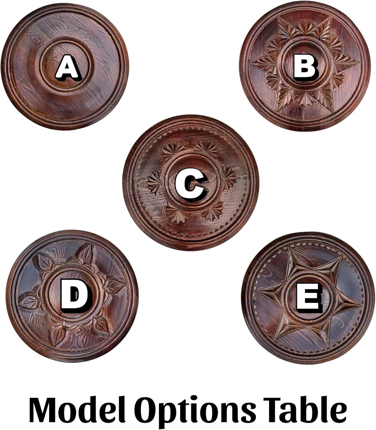 Handcrafted Solid Pine Ceiling Medallion – Rustic Wooden Chandelier & Pendant Light Cover, Decorative Architectural Ceiling Accent for Farmhouse Interiors (Brown 39.C.06)