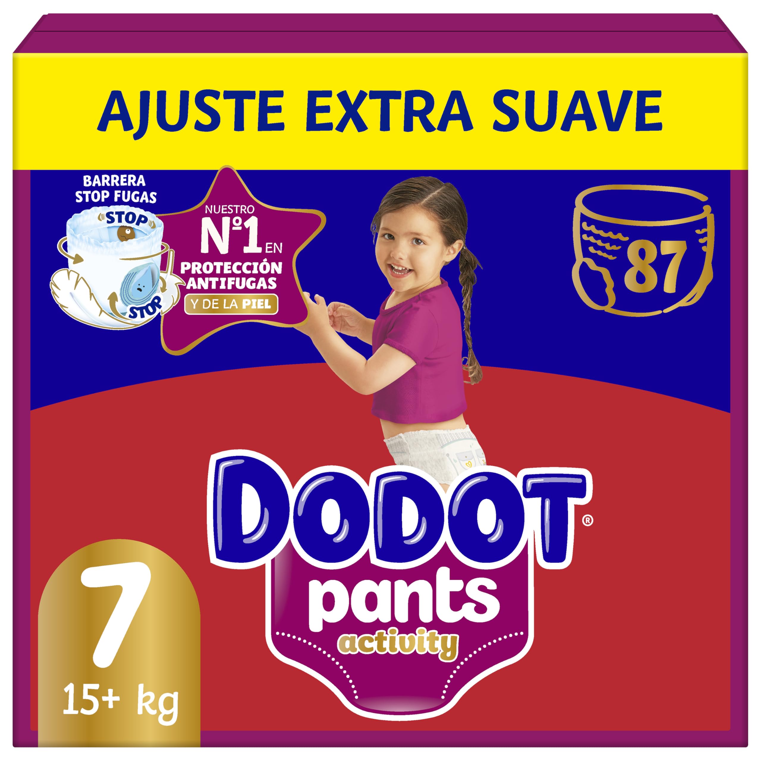 Dodot Pañal-Braguita Activity Pants , Talla 5 (11-17 kg), 76 Pañales + Regalo de 1 Pack de 40 Toallitas, Con Ajuste 360 anti-fugas extra suave — view 11