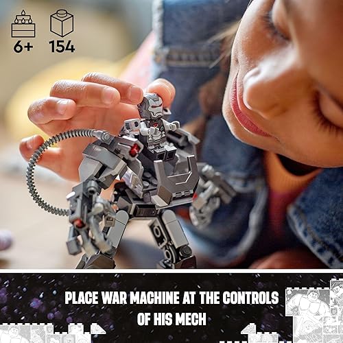 Miniatura 3 de Lego Marvel War Machine Mech Armor, figura de acción de Marvel para construir para niños con 3 tiradores de pernos, personaje legendario de la MCU