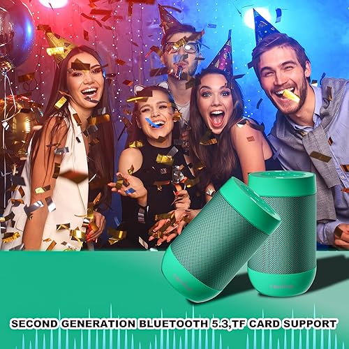 Miniatura 2 de COMISO Altavoz Bluetooth portátil, pequeño altavoz inalámbrico de ducha 360 HD, sonido fuerte, emparejamiento estéreo, impermeable, tamaño de