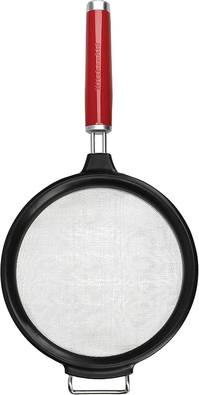 KitchenAid Sieve, Mesh Strainer, Medium 17.5 cm, Empire Red | Sifts dry ingredients and strains hot liquids smoothly; features a hanging loop for easy, space-saving kitchen storage.