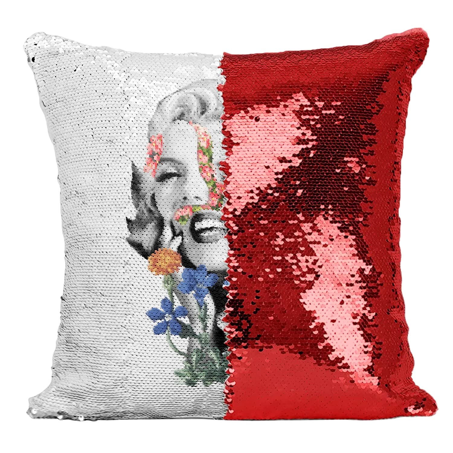 Coussin sequin rouge Marilyn pour sublimer l'ambiance de votre coin lecture cosy