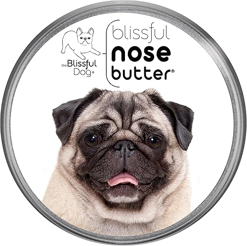 The Blissful - Manteca hidratante para combatir nariz seca en perros, Pug - marrón tostado amarillento, 1 Ounce
