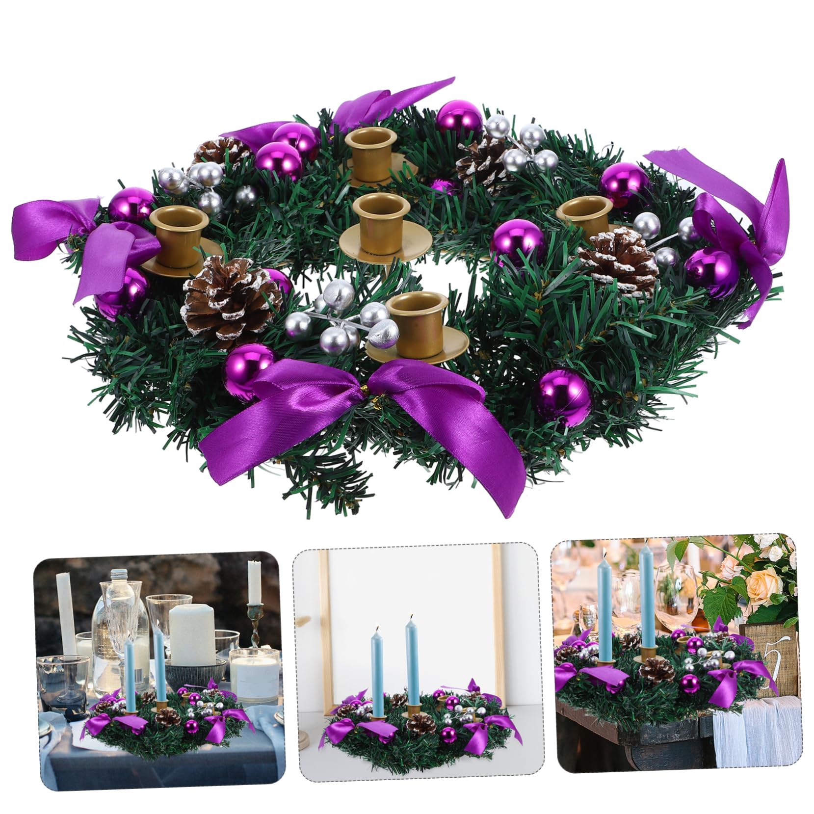 De Adviento Navideña con Soporte para De Mesa Decorativo para Celebraciones Portavelas De Copas para De Adviento
