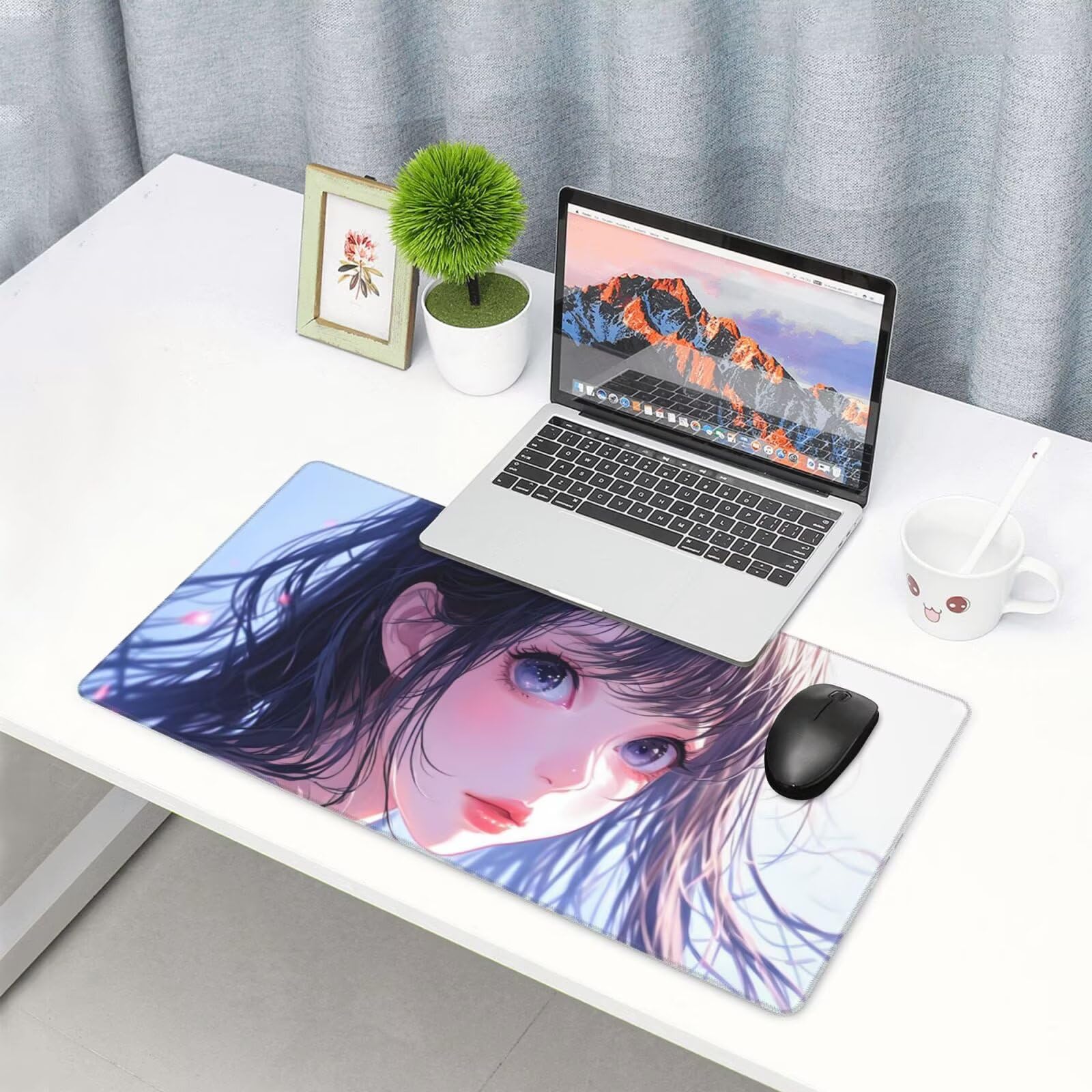 Tappetino Mouse Fumetto Tappetino Mouse XXL 1600 x 800 mm, Tcomputer Gaming Impermeabile e Antiscivolo Mousepad Ragazza Accessori Scrivania per Migliorare Precisione e Velocit Gaming Mousepad U-373