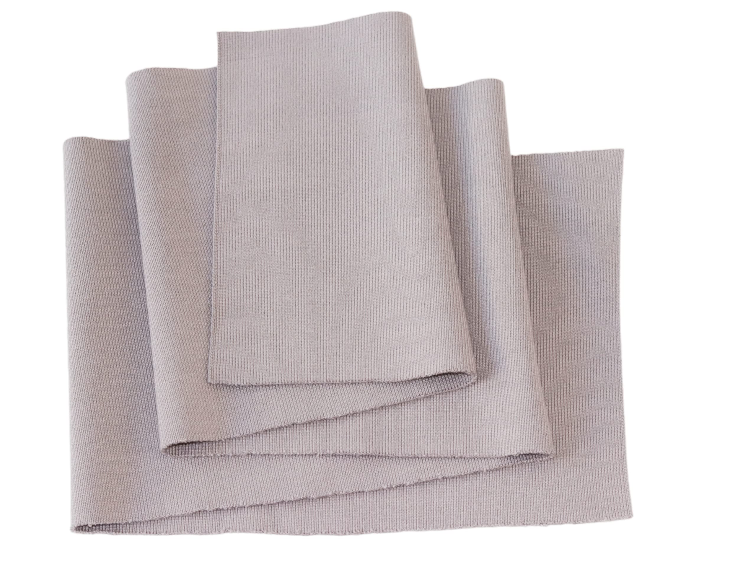 TinaKim Ribbing Knit Fabric, for Waistbands Neckbands Cuffs Rib Material for Sewing (Strip of Gray, 40x8in)
