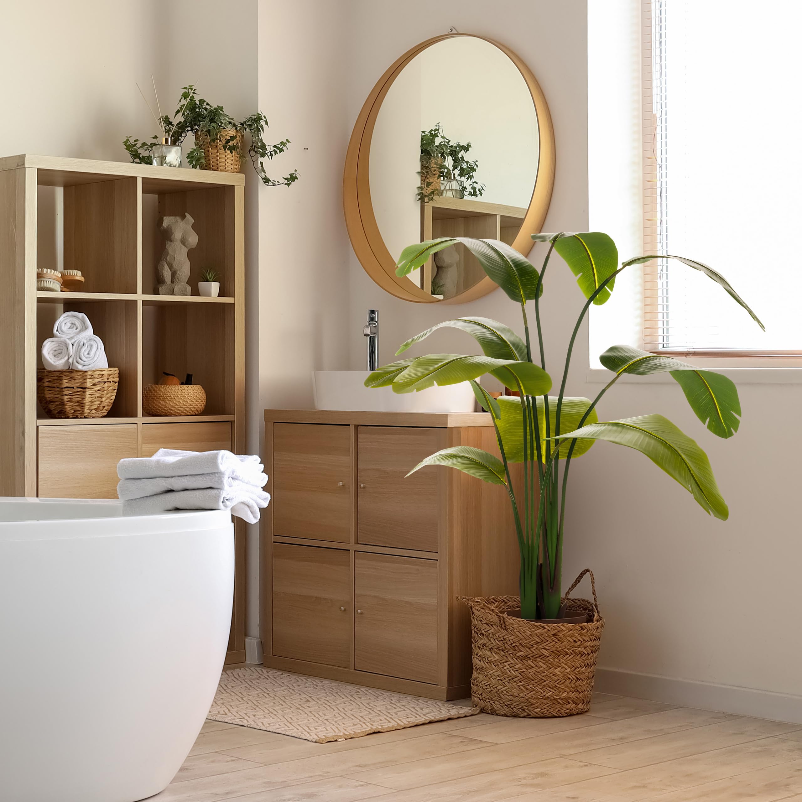 hjh OFFICE Planta Artificial Banane Planta Artificial Decorativa 170 cm, Easy-Care platanero, árbol Artificial Verde 871051