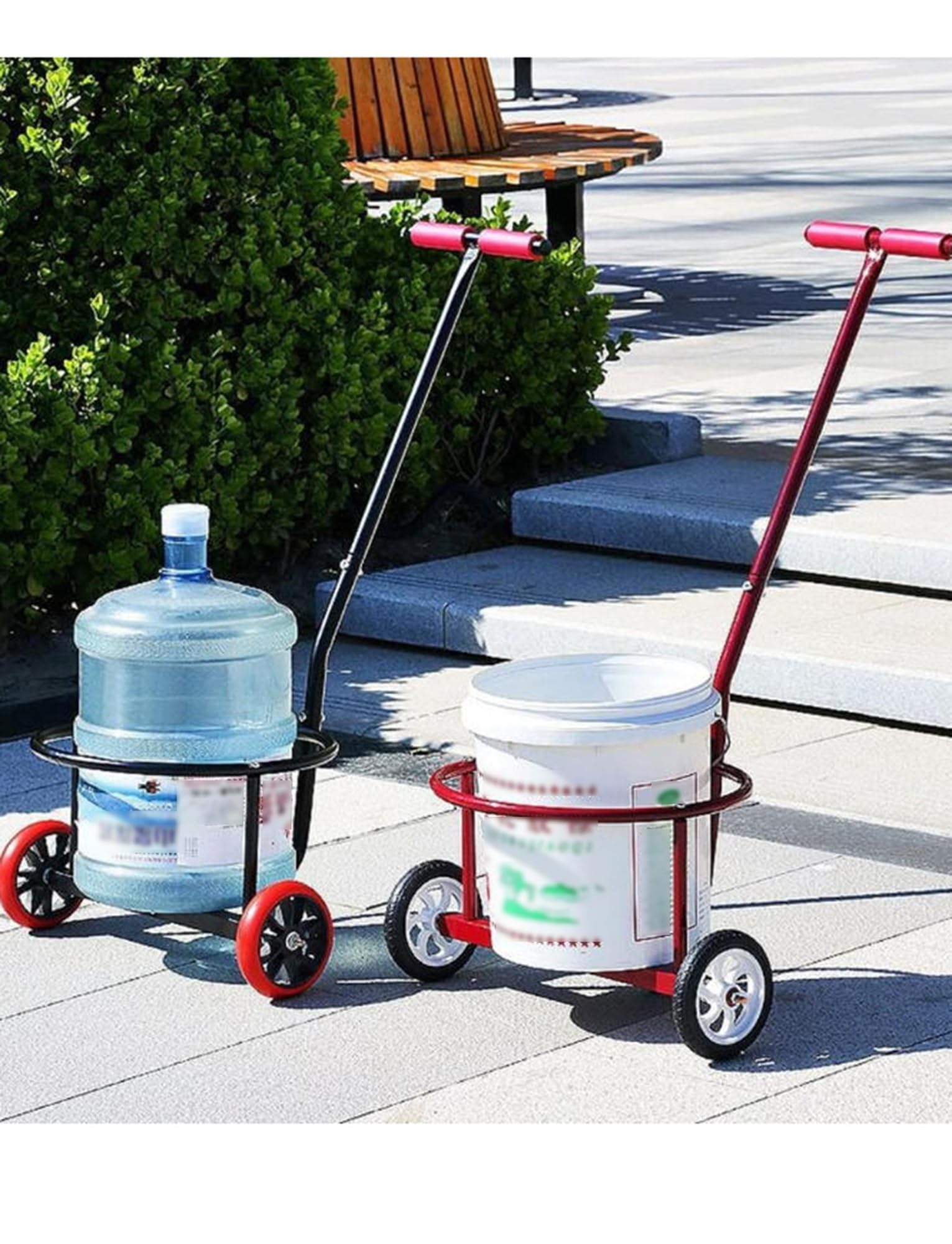 Carrello a mano resistente e trasportatore di bombole di gas con grandi ruote per tutti i terreni per lo spostamento di bidoni della spazzatura